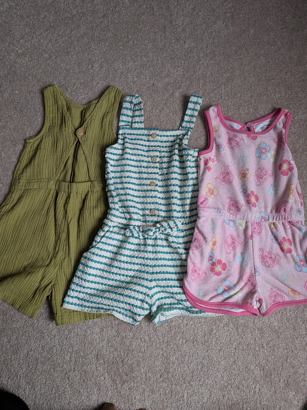 3 Toddler Girl Romper Bundle